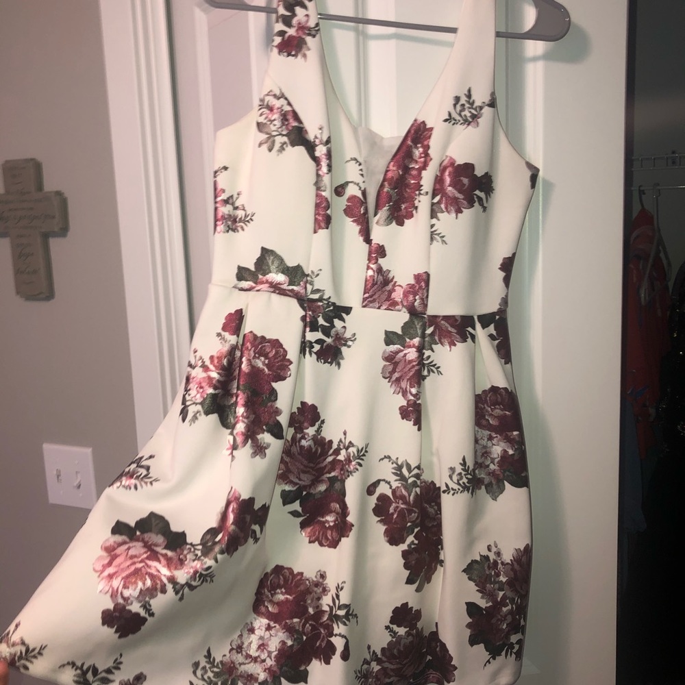 White with Roses Dress